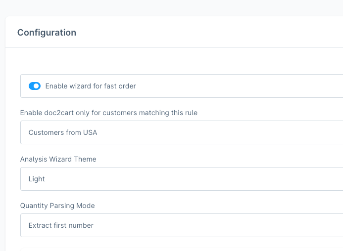 Access and behavior configuration options